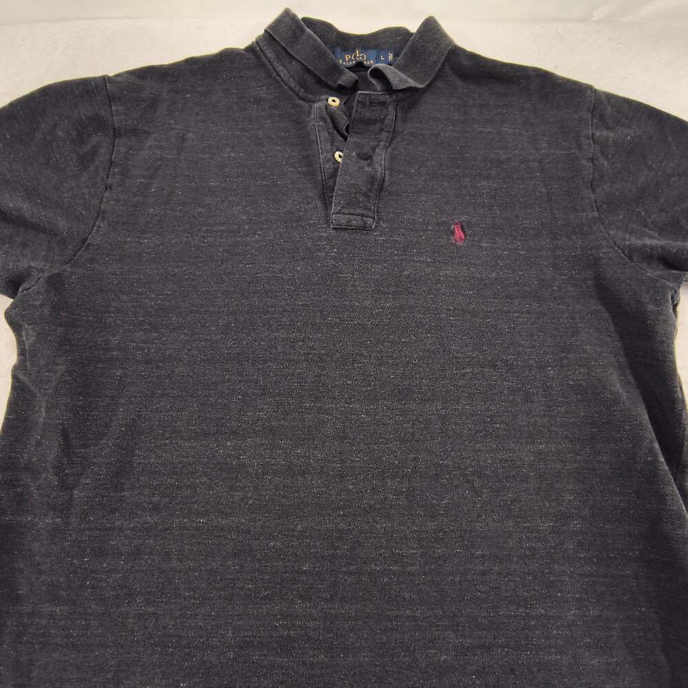 Polo Ralph Lauren Short Sleeve Collared Polo Shirt Mens Size Large L Black Red
